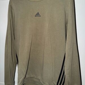 Adidas Khaki Crewneck with Black Accents